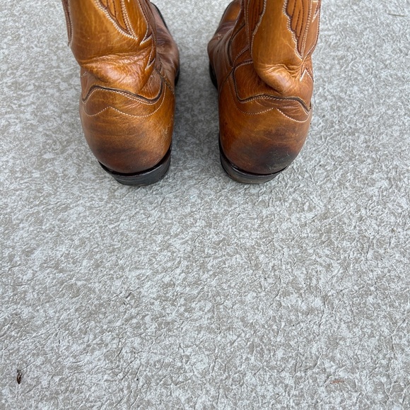 Classic Brown Leather Cowboy Boots - Picture 6 of 7